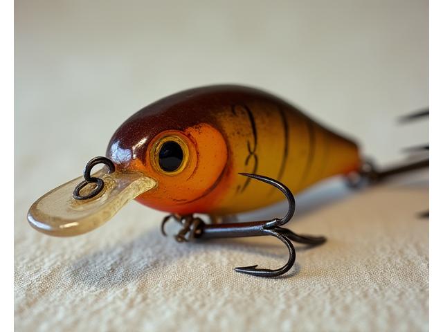 Artfully restored antique fishing lure, perfectly preserved